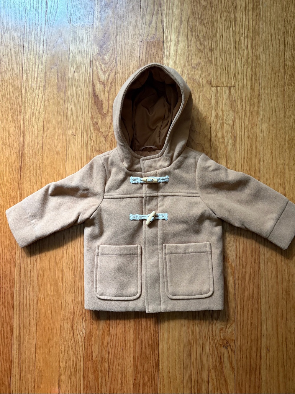 12M Baby/ Kids Hooded Toggle Coat in Tan